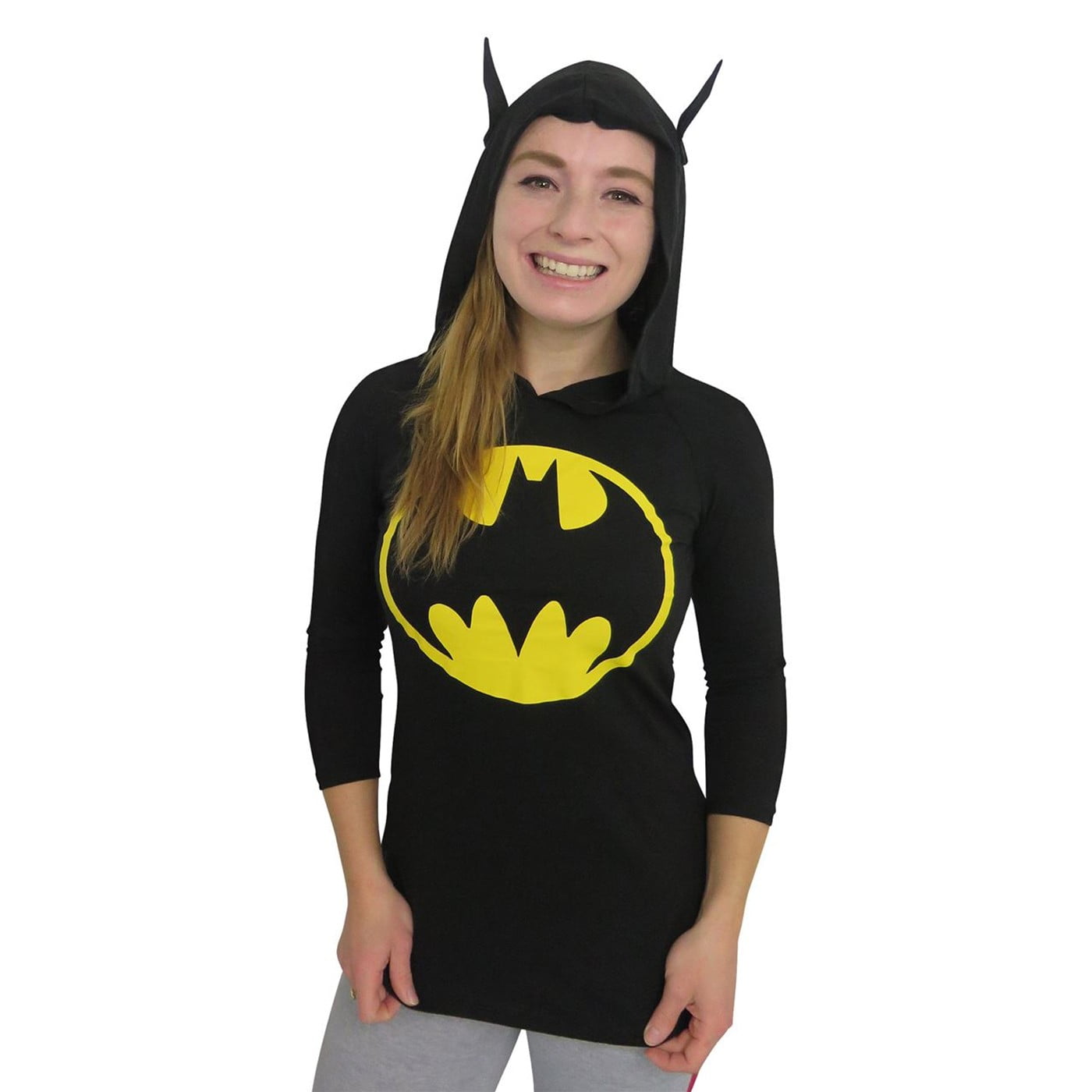 Raad Donder Kenmerkend Batman Signal Women's Hooded Long Sleeve T-Shirt-Medium - Walmart.com