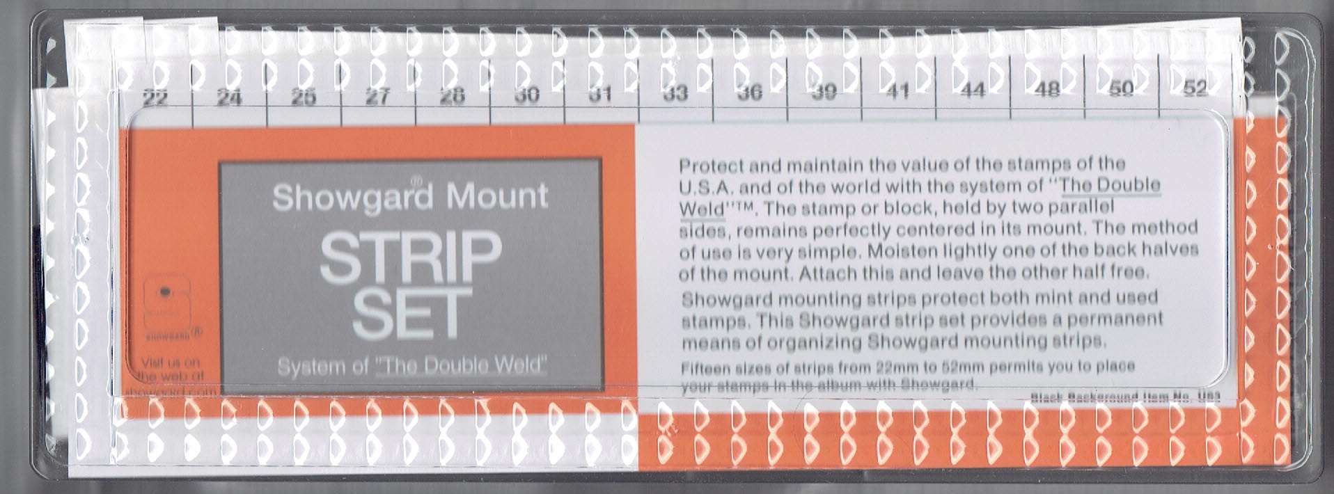 Showgard Stamp Mounts Size US3 Strip Black