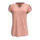 thumbnail image 2 of Blusas para las Mujeres Casual Verano Cuello en V Manga Corta con Botones Hueco Camiseta, Top de Moda para Diario Y Fiesta, 2 of 5