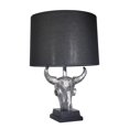 thumbnail image 1 of Sagebrook Home Polyresin 27" Ox Skull Table Lamp, Silver, 1 of 1