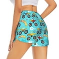 thumbnail image 4 of Picia Cartoon Monster Truck Pattern Women's 2 in 1 Athletic Running Shorts High Waisted Workout Casual Gym Sweat Shorts with Comfy Liner Zipper Pockets-, 4 of 9