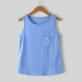 thumbnail image 4 of KAUOD Girl's Tank Tops Crewneck Basic Tank Kids Sleeveless Athletic Shirts Casual Dance Gymnastics Top with Pocket Spring Outfits, 4 of 8