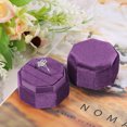 thumbnail image 7 of Unique Bargains Octagon Velvet Ring Box for Wedding Rings Deep Purple, 7 of 7