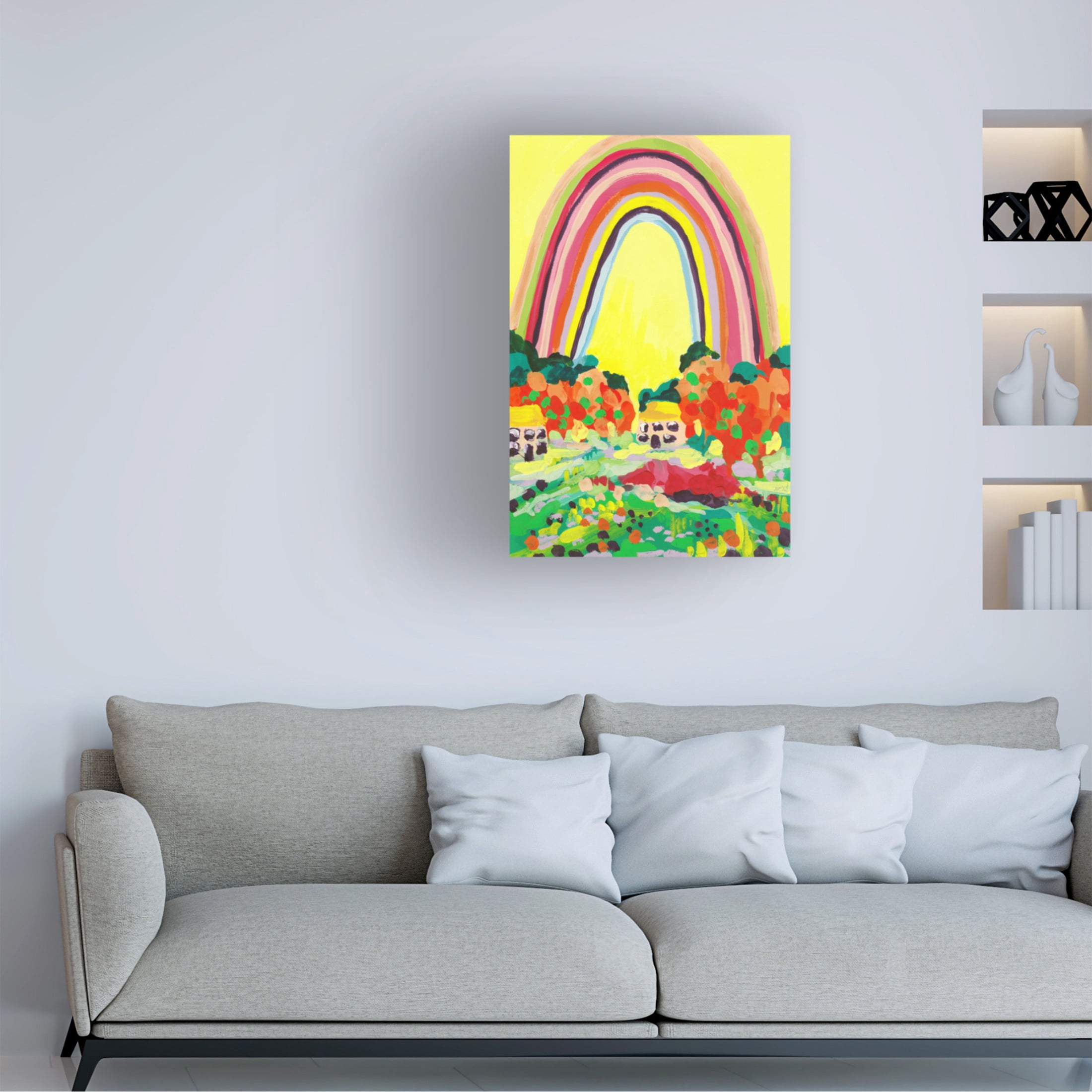 Trademark Fine Art Ania Zwara Countryside Rainbow Yellow Canvas Wall Art