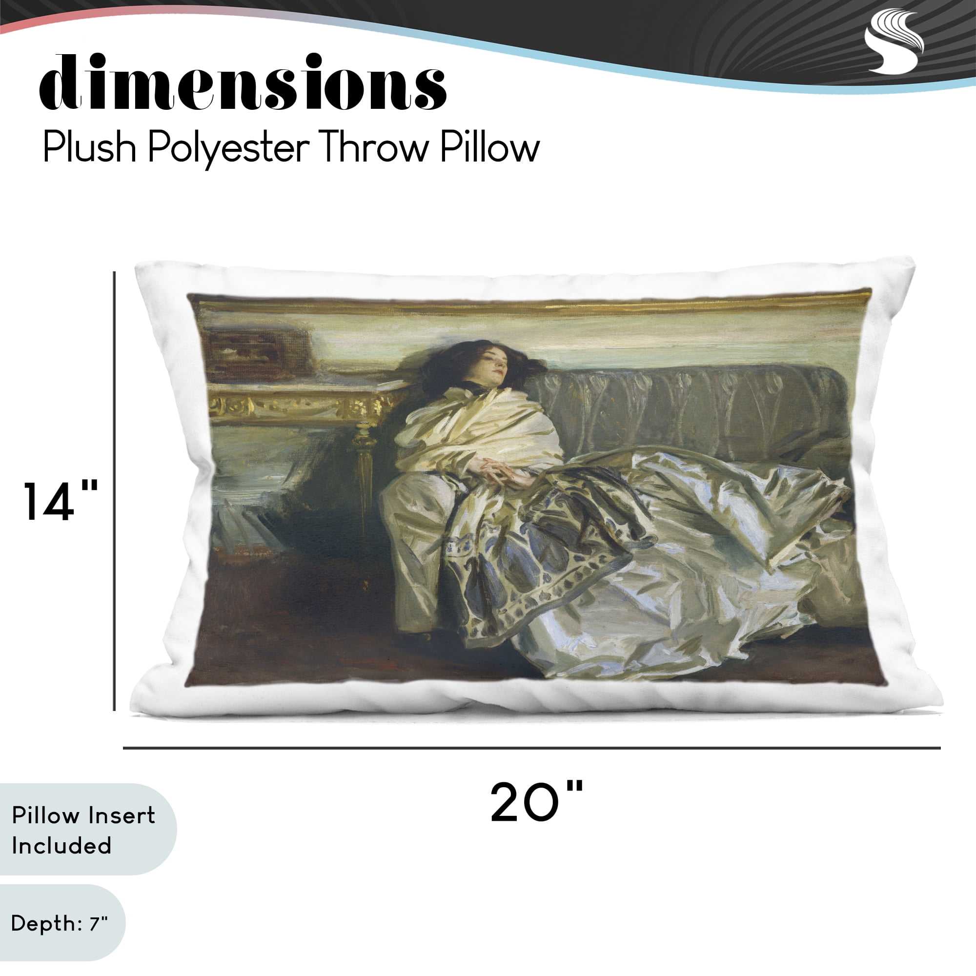 Stupell Industries Restful Woman Classic Decorative Printed Throw Pillow, design by Lil' Rue, 14 x 7 x 20