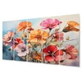 thumbnail image 2 of Designart "Coral Geraniums Garden Euphony II" Floral Metal Wall Art Set, 2 of 5