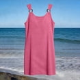 thumbnail image 5 of QIUOMBBP Womens Tank Mini Dresses Sleeveless Crew Neck Split Side A Line Dress Loose Casual Summer Beach Sundress Hot Pink L, 5 of 10