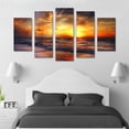 thumbnail image 3 of Juego de Cuadros Decorativos, Atardecer en la Playa, Estilo Paisaje Marino, 5 Piezas, Ideal para Salas y Recámaras, 150x80cm, 3 of 5