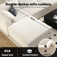 thumbnail image 6 of 118" L Shaped Modern Sofa Modular Sectional Cloud Couch with Ottoman,Deep Seat Upholstered Couches with Plush Corduroy Fabric for Living Room Furniture,Apartment,No Assembly Required,White, 6 of 9
