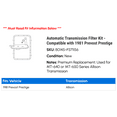 thumbnail image 2 of Automatic Transmission Filter Kit - Compatible with 1981 Prevost Prestige, 2 of 2