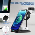 thumbnail image 2 of Tignapoo Triple Device Wireless Charging Dock - Sleek Black Design for iPhone, AirPods, and Apple Watch, Fast Charging with Dual Coil Technology, Qi-Certified Safety Features, Anti-Slip Silicone, 2 of 6