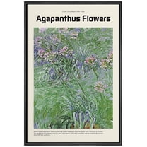 IDEA4WALL Framed Canvas Art Wall Decor Agapanthus Flowers Master Aritst Claude Monet Oil Painting Impressionism Contemporary for Dorm Home Office - 24"x36"