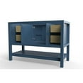 thumbnail image 6 of Modern 48" Alicia Blue Wood Vanity Base with Gold Handles, 6 of 6