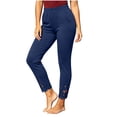 thumbnail image 3 of Annhoo Yoga Pants for Women Solid Color Lace Trim High Waist Stretchy Slim Leggings Soft Workout Casual Bottoms, 3 of 5