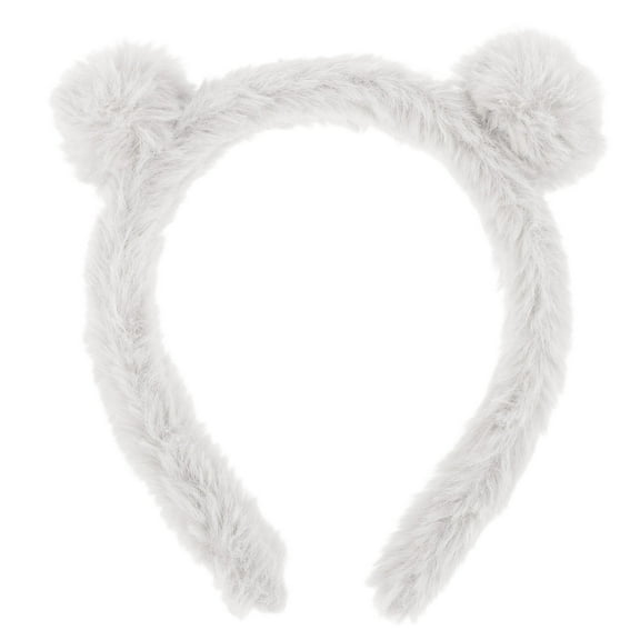 ELAYARD Cute Fuzzy Bear Ears Headband, Plush Material, White, for Decor