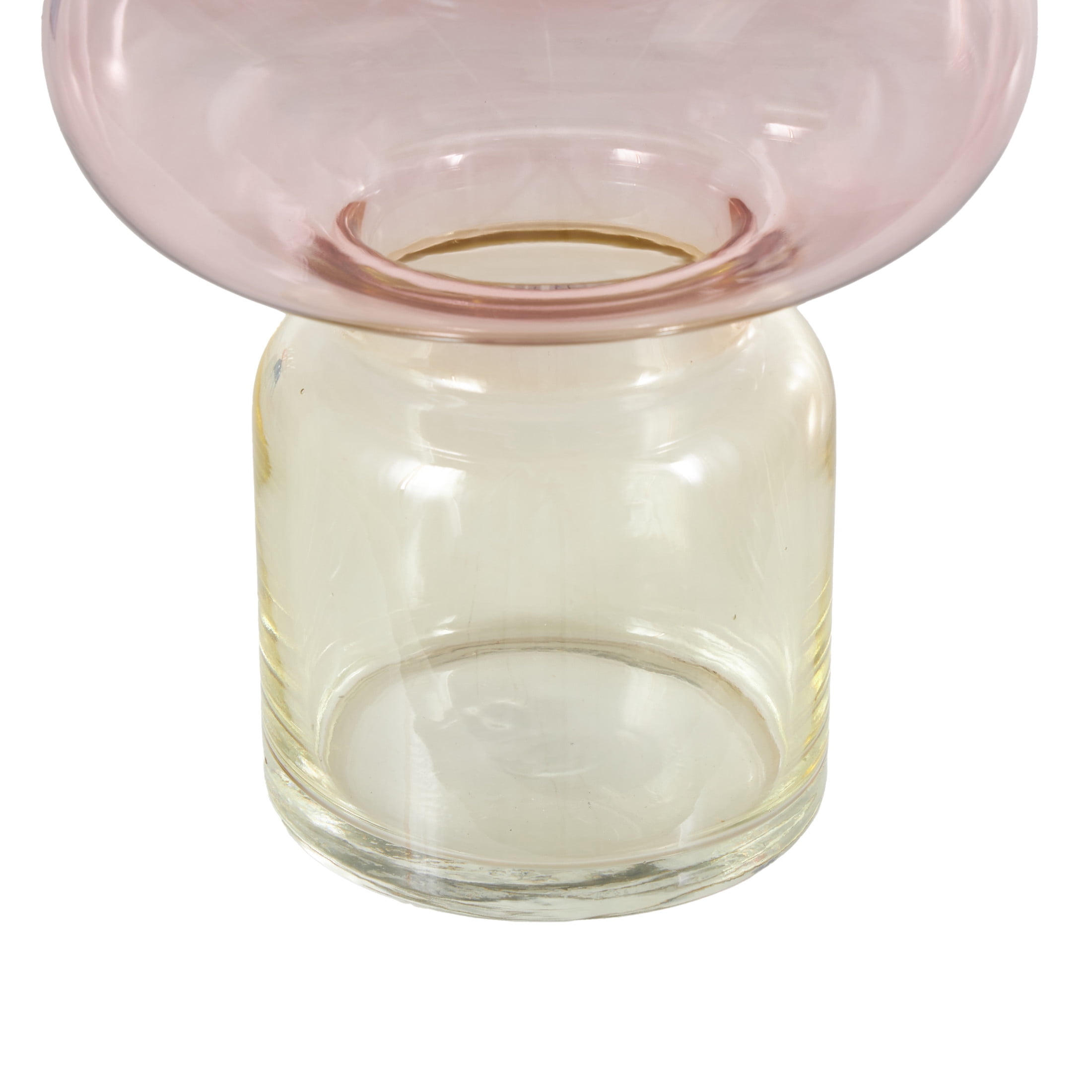 DecMode 7"W, 12"H Geometric Ombre Multi Colored Glass Vase, Set of 2