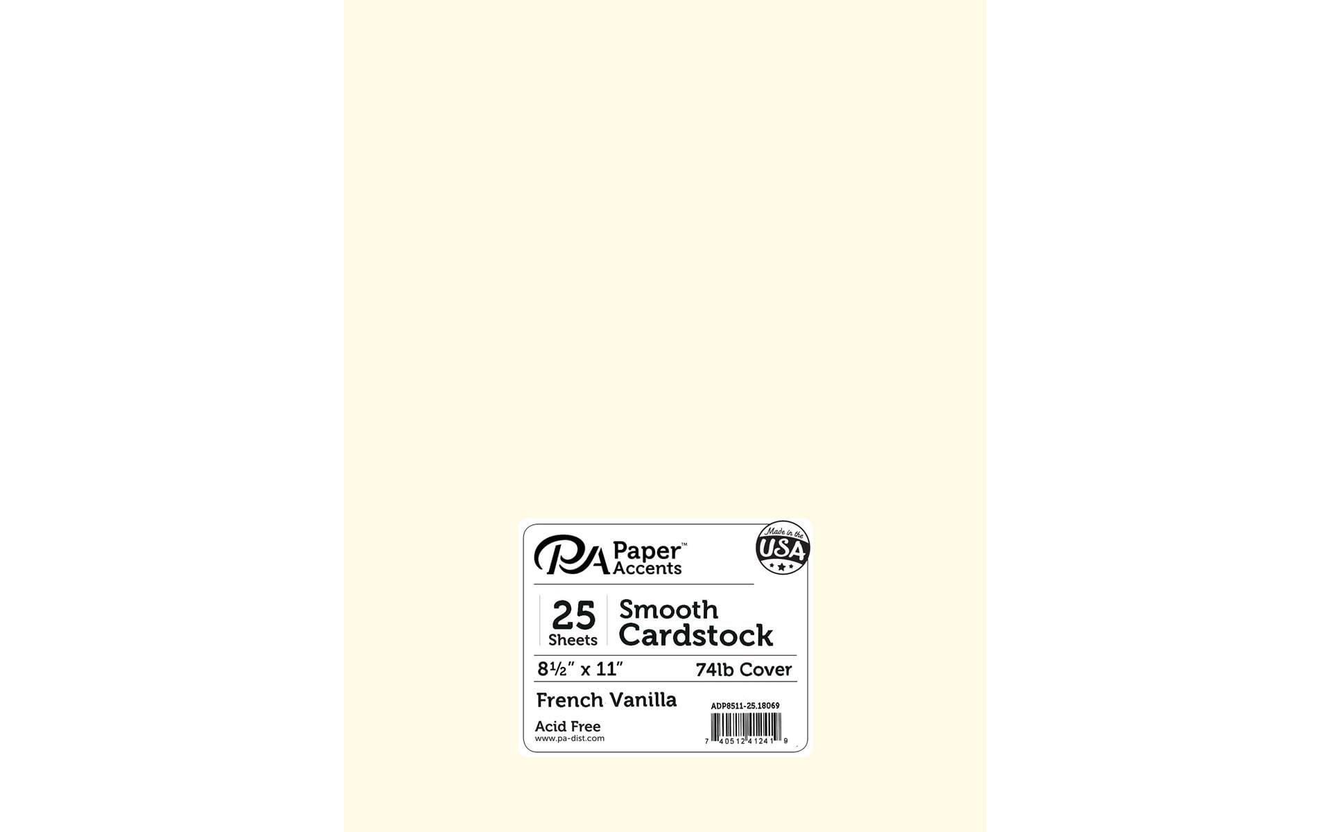 Paper Accents Cardstock 8.5'x 11' Smooth 74lb French Vanilla 25pc