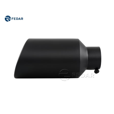 Fedar 4" Inlet 7 inch Outlet 15 inch Long Rolled End Angle Cut Exhaust Tailpipe Tip