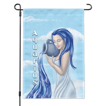 Aquarius Water-Bearer Zodiac Horoscope Garden Yard Flag