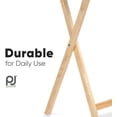 thumbnail image 5 of LibraMal Rectangle Folding Portable TV Snack Serving Tray Table, Solid Wood Construction with Natural Finish, Natural, 2 Piece Set, 5 of 7