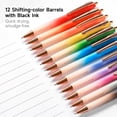 thumbnail image 3 of Shuttle Art Fancy Pens Gift Set, 12 Pack Colored Retractable Black Ink Ballpoint Pens, Cute Pens 1.0mm Medium Point Waterproof Elegant Gift Set for Writing Journaling Note Taking, 3 of 8