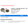 thumbnail image 2 of Clutch Kit - Compatible with 1992 - 1997 Isuzu Trooper 3.2L V6 1993 1994 1995 1996, 2 of 2