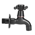 thumbnail image 1 of 2 Kinds Retro Style Brass Kitchen Faucet Single Handle Single Cold Tap Water Quick Open for Home Kitchen Sink Wash Toilet Accessory ( Black) [short], 1 of 9