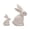 White, variant on Easter Wood Bunny Figurines Decorations, Wooden Antique White 3D Bunny Rabbit Figurines for Spring Easter Decor Gift Set of 2, Easter Rabbit Tabletop Decor