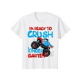 thumbnail image 1 of Camiseta de regreso a clases para niños, primer día de jardín de infantes, con diseño de camión monstruo, manga corta, estampado de dibujos animados, cuello redondo, lavable a máquina, para niños y, 1 of 5