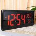 thumbnail image 3 of kurtrusly Large LED Digital Wall Clock with Indoor Temperature Living Room Bedside White, 3 of 8