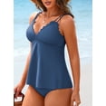 thumbnail image 2 of Charmo Two Piece Retro Tankini Swimsuit for Womens Double Straps Swimwear, 2 of 5