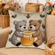 thumbnail image 1 of Uuiauoio Cute Animals Decorative Throw Pillow Cover , Animals Family Animals Outdoor Pillow Cases Square Standard Cushion Cover for Sofa Couch Bed Car 17.72x17.72 inch, 1 of 6