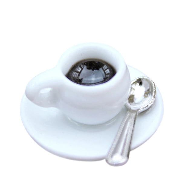 KAKOWELY Mini escena de casa Modelo de taza de café Mini modelo de taza de café Mini decoración de casa