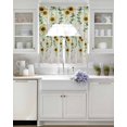 thumbnail image 3 of Sunflower Swag Kitchen Curtains Sets for Windows 24 Inch Length, Green Botanical Summer Spring Vintage Short Window Curtain Panels Swags Valances and Tiers 3 Piece Set for Cafe/Dining Room, 3 of 5