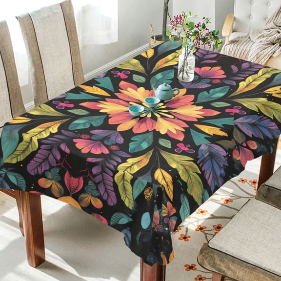BZSMCE Square Tablecloth Fashion Botany Pattern Pattern Tableclothes
