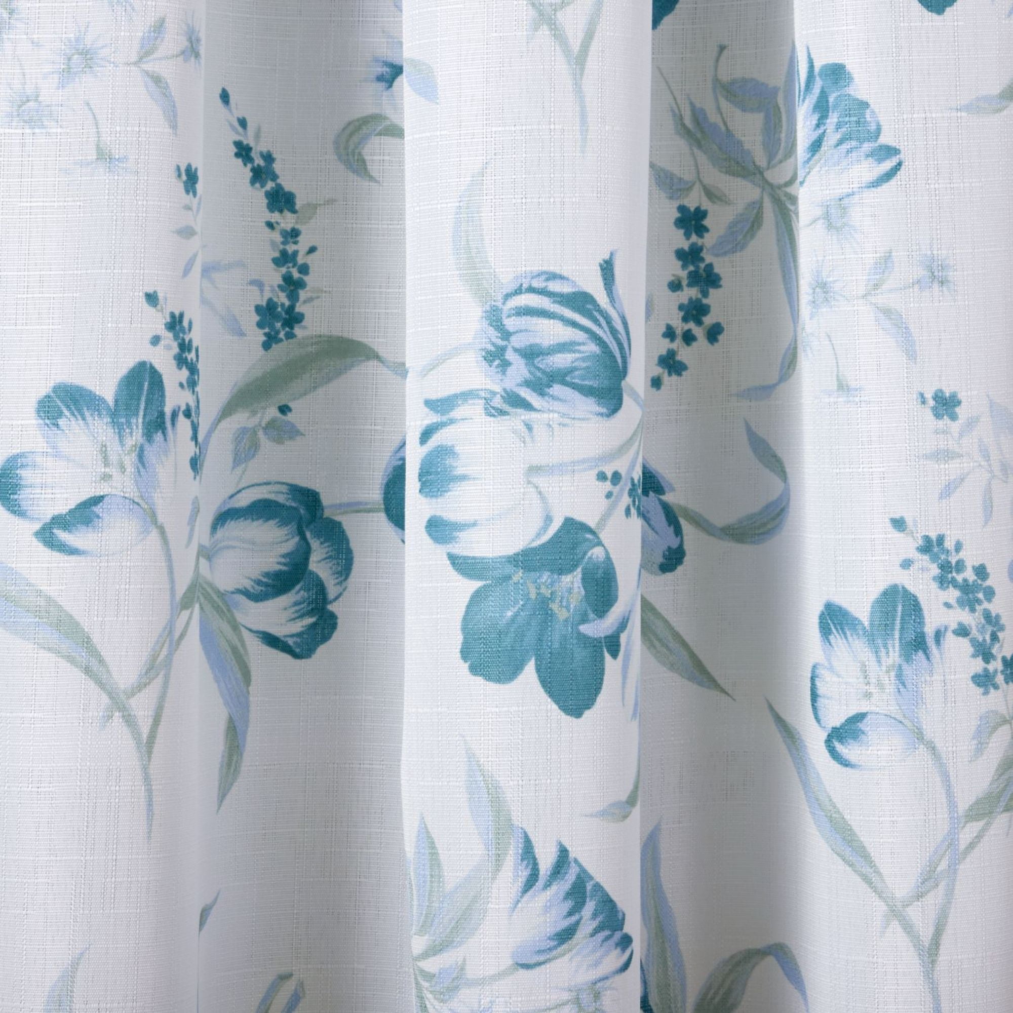 Estate View™ Printemps Light Filtering Rod Pocket Curtain Panel Pair, 38"x84", Teal