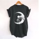 thumbnail image 2 of Camiseta de mujer, camisetas divertidas y bonitas con abertura lateral Vintage, camiseta de manga corta con estampado de letras divertidas, blusa holgada con mangas caídas y hombros descubiertos Pompotops hfajkhk127254, 2 of 9
