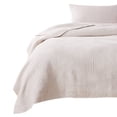 thumbnail image 4 of 3 Piece Microfiber Full Size Quilt Set with Geometric Print, Cream - Saltoro Sherpi, 4 of 6