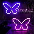 thumbnail image 4 of Letreros LED de neón con forma de mariposa Riakrum, decoración navideña, 2 unidades, 4 of 7