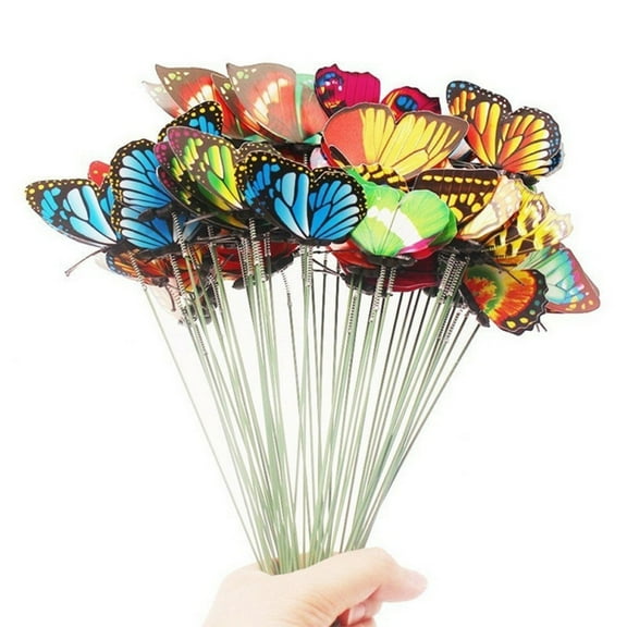 Ludlz Butterfly Stakes, 15pcs Garden Butterfly Ornaments, Waterproof Butterfly Decorations for Indoor/Outdoor Yard, Patio Plant Pot, Flower Bed, Home Decoration