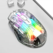 Save Big! Transparent RGB Gaming Mouse, 5-Gear DPI Adjustment, Wired, Wireless & Bluetooth Connection, for PC & Laptop Gaming