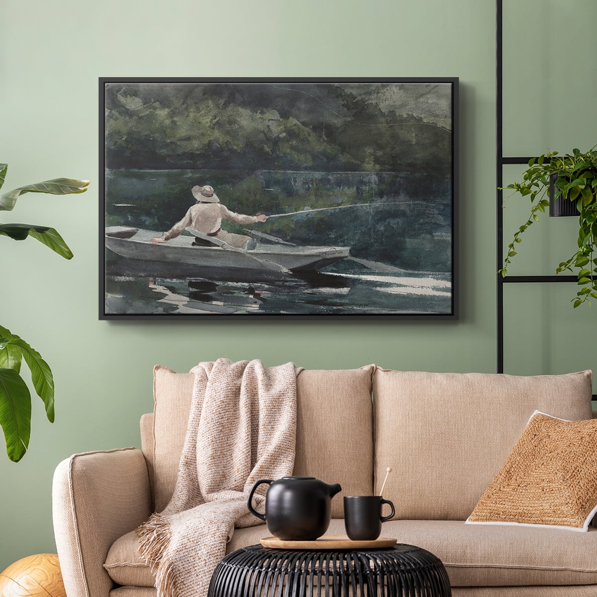 Vintage Landscape-CCCXLIX By Wexford Home Framed in Black Wood Gallery Wrapped Canvas 17 in. x 25 in.
