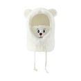 thumbnail image 2 of Women Winter Bear Ear Hat Adorable Super Soft Thickened Cold Proof Ear Beanie Plush Hat with Face Guard White, 2 of 6