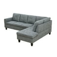 thumbnail image 5 of MAYEERTY 97" Modular Couches Fluffy Fabric Sectional Sofa Set for Living Room with Reversible Chaise without Ottoman, Dark Grey (Left), 5 of 10