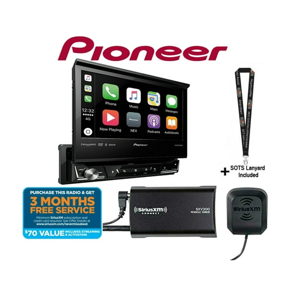Pioneer AVH3400NEX Single Din Multimedia Player with 7" flip out screen, with Satellite Radio tuner