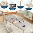 thumbnail image 4 of Yiwa Portable Kids Folding Activity Table, Thick PU Leather Surface, Sturdy Steel Frame, Anti-Slip Feet, Rounded Corners, No Assembly Required, 4 of 7