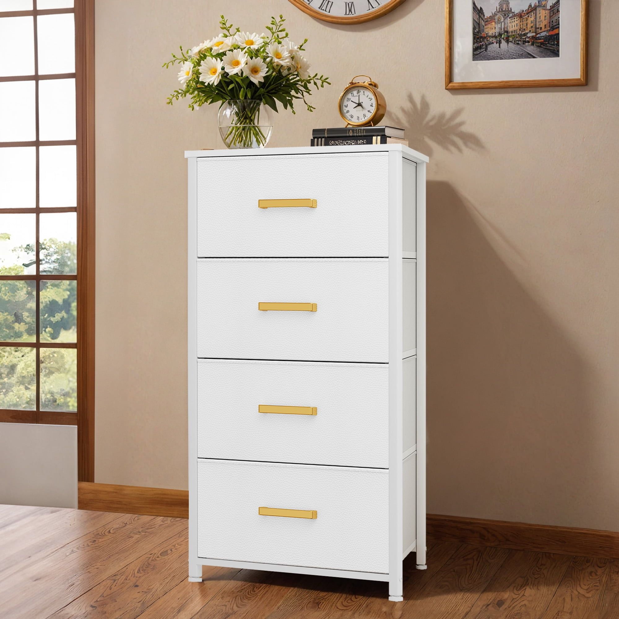 mDesign Kids Wide Storage Dresser, 5 Drawers, Pink/White Polka Dot