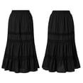 thumbnail image 6 of Douhoow Women Pleated Skirts Vintage Holiday Boho High Waist Loose Long Skirts, 6 of 8