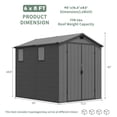 thumbnail image 7 of Homall 6x8ft Outdoor Resin Storage Shed with Window,Weather-Resistant, Easy Assembly, Wood-Effect Outdoor Shed for Garden & Tool Storage ,Dark Gray, 7 of 7