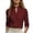 Wine, variant on TGSLY Split Mock Neck Linen Tops for Women Lightweight Thin 3/4 Sleeve Work Shirts Relaxed Fit Dressy Casual Solid Color Blouses XL